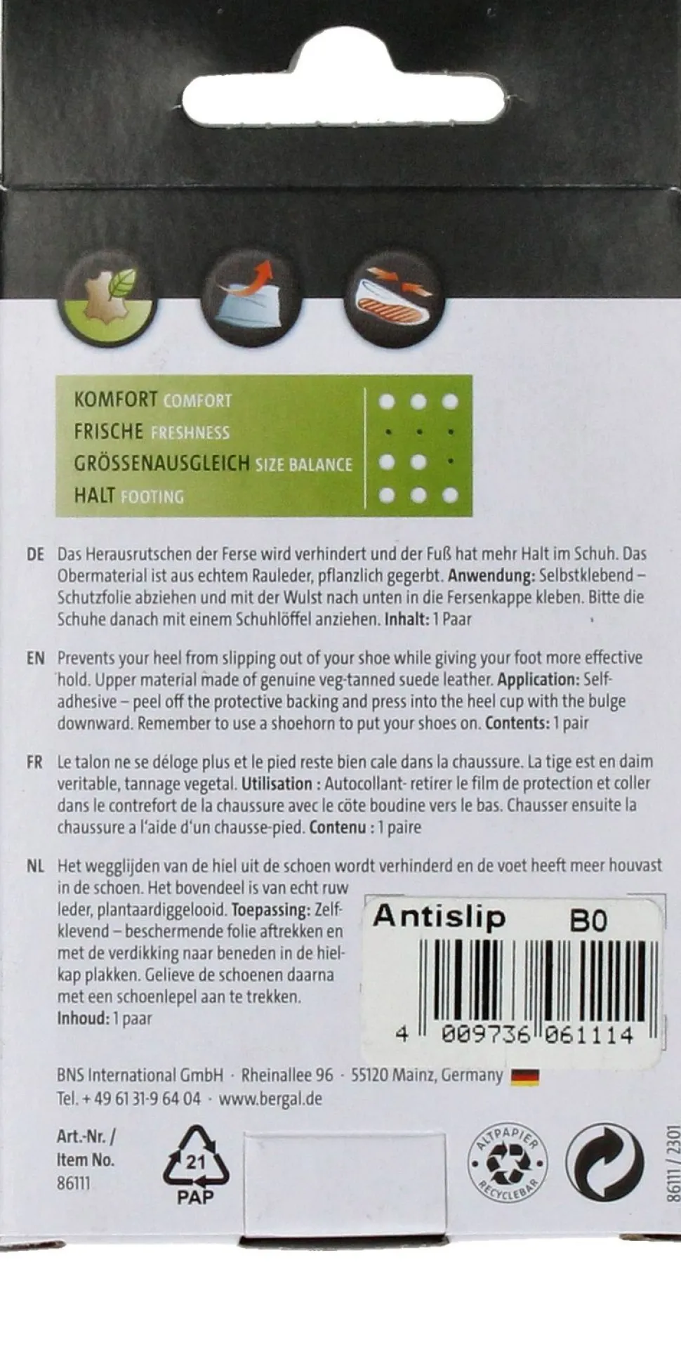 Bergal Anti Slip Anti-slip hiel Dames Heren