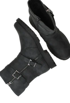 DSTRCT Bikerboots Zwart Dames