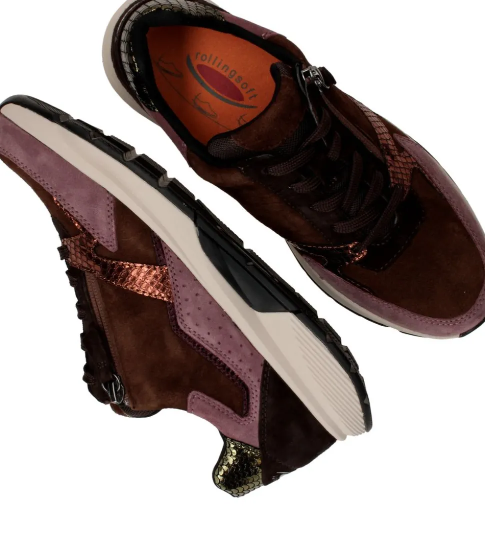 Gabor Rollingsoft Sneakers Paars Dames
