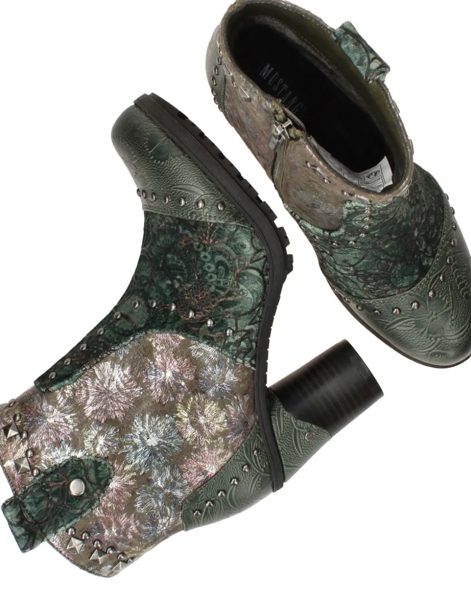 Mustang Enkellaarsjes Groen Dames