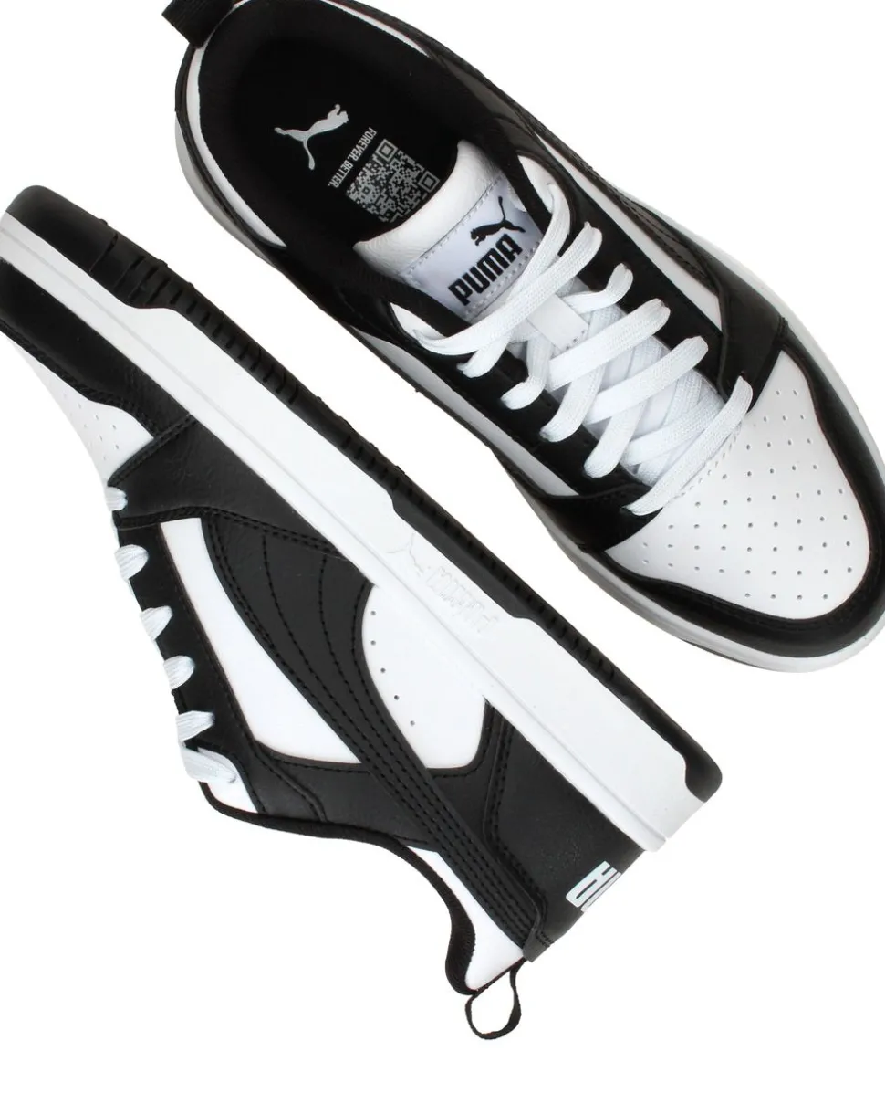 Puma Rebound V6 Low JR Sneakers Zwart Jongens