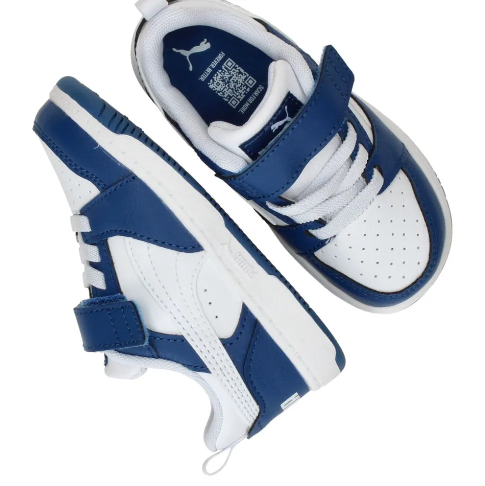 Puma Rebound V6 Low Sneakers Blauw Jongens