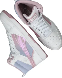 Puma Rebound V8 Mid Blurry JR Sneakers Roze Meisjes