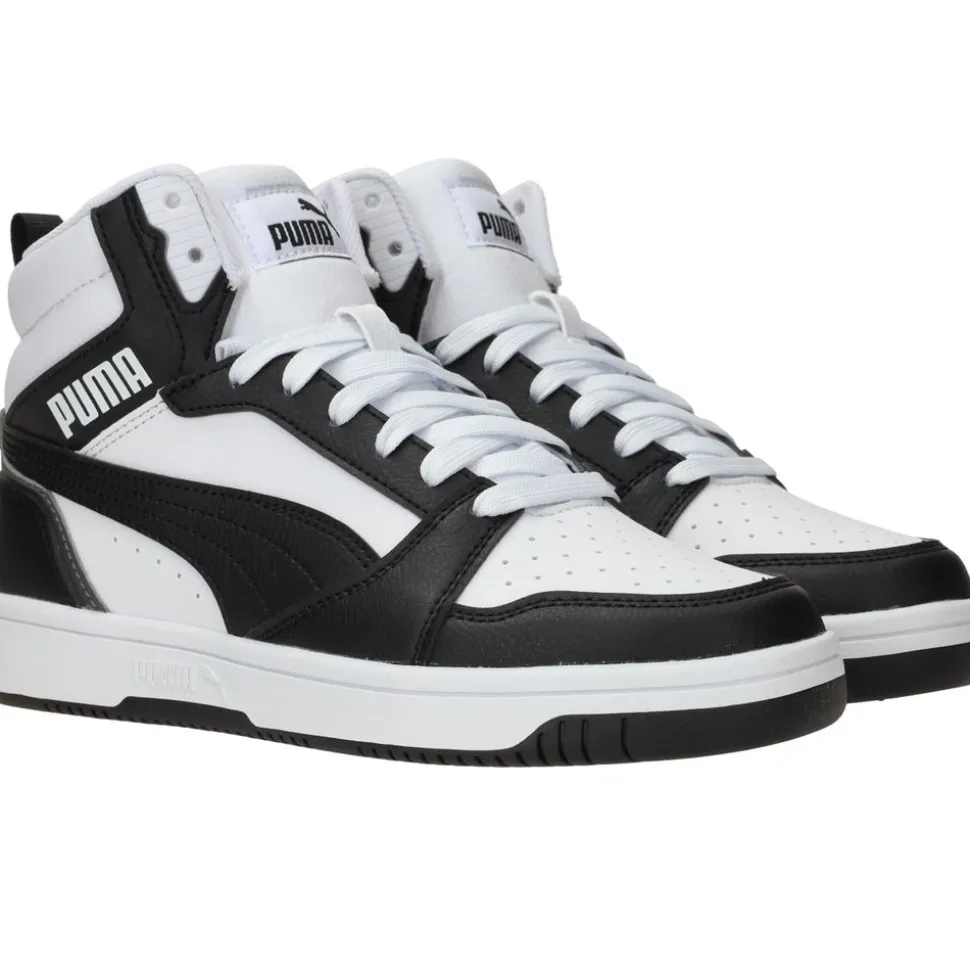 Puma Rebound V6 Mid Sneakers Zwart Jongens