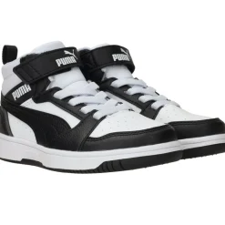 Puma Rebound V6 Mid Sneakers Zwart Jongens