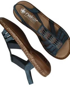 Rieker Sandalen Blauw Dames