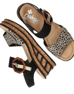 Rieker Sandalen Zwart Dames
