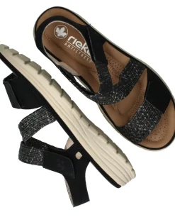 Rieker Sandalen Zwart Dames