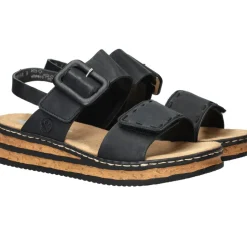 Rieker Sandalen Zwart Dames
