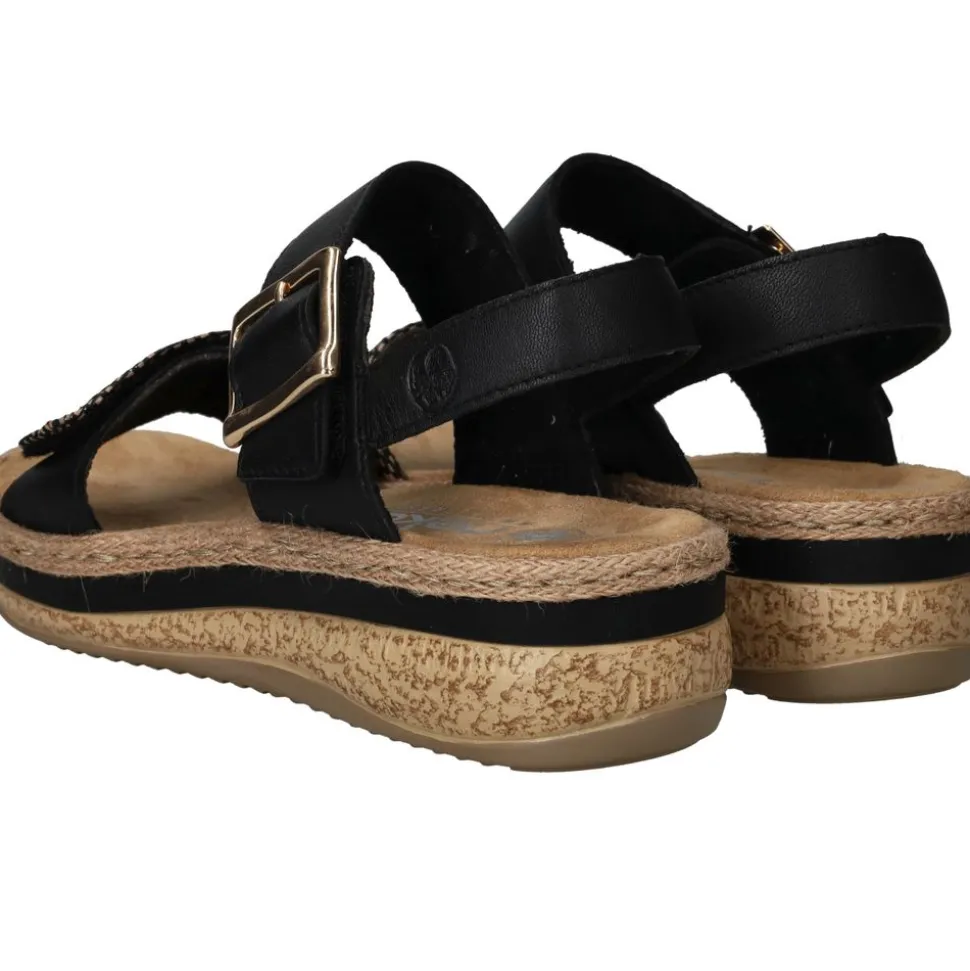 Rieker Sandalen Zwart Dames