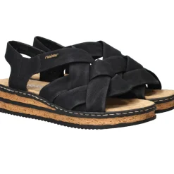Rieker Sandalen Zwart Dames