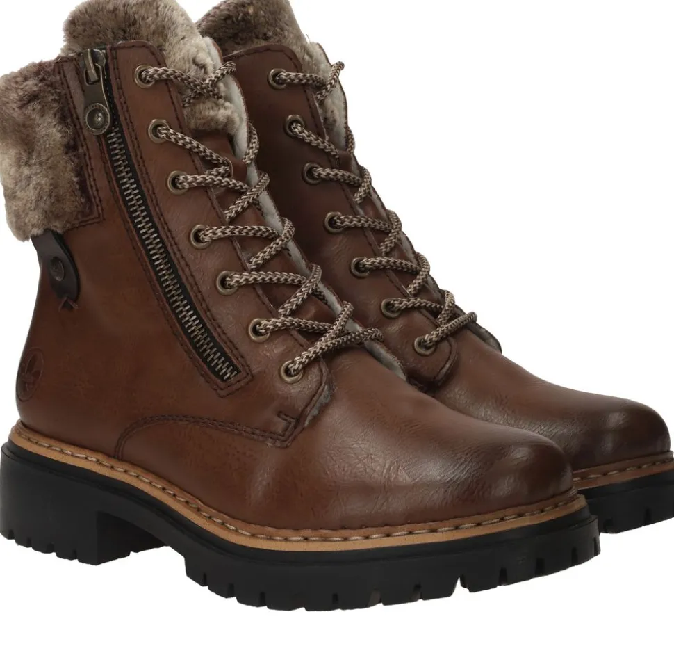Rieker Veterboots Bruin Dames