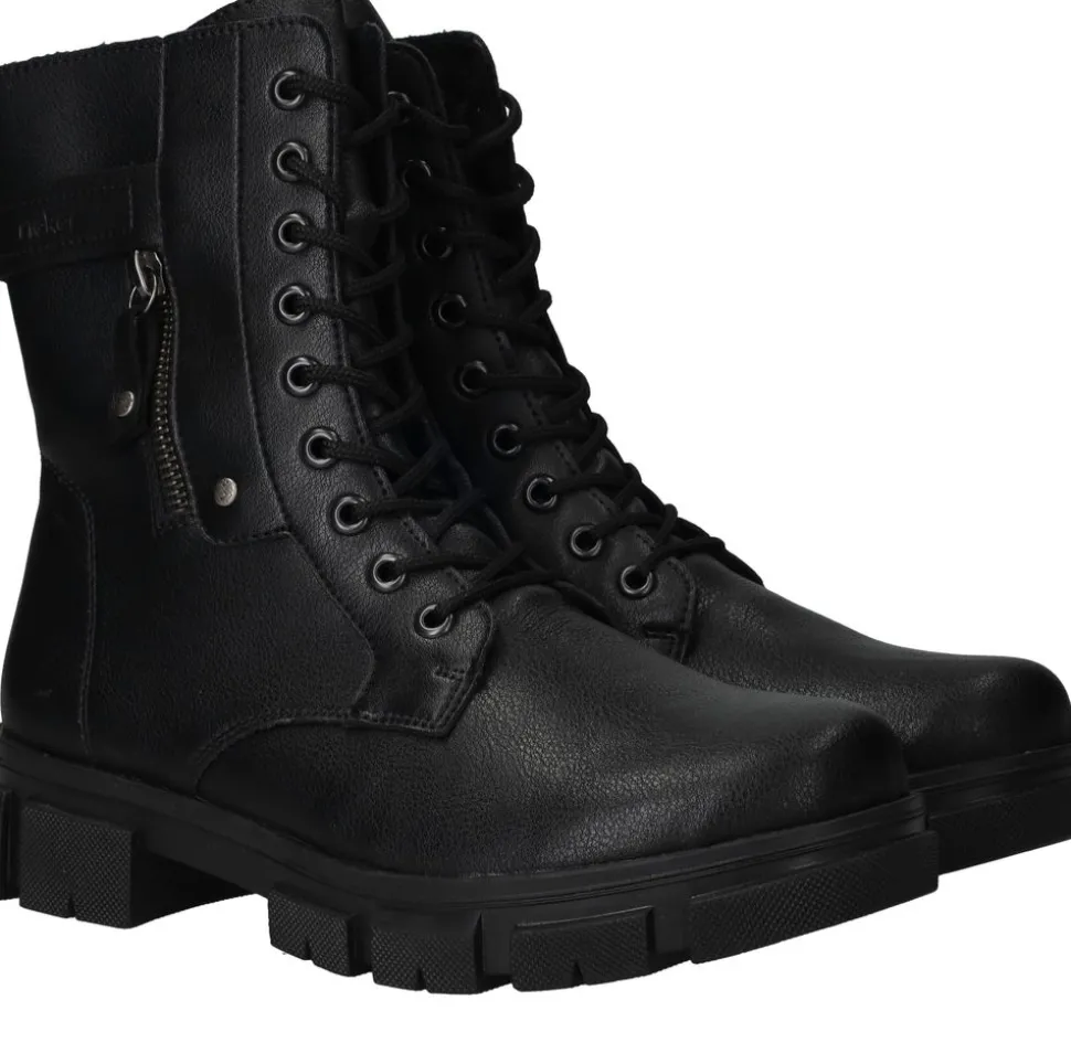 Rieker Veterboots Zwart Dames