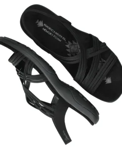 Skechers Reggae Slim Simply Stretch Sandalen Zwart Dames