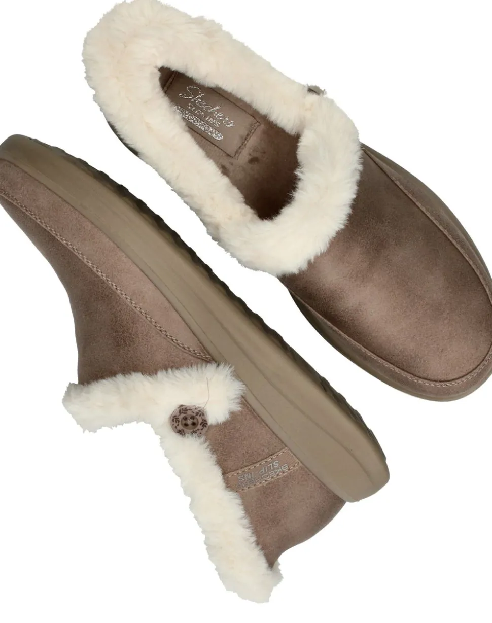 Skechers Slip-Ins Cozy Escape Pantoffels Beige Dames
