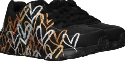 Skechers Uno Lite Metallic Love Sneakers Zwart Meisjes