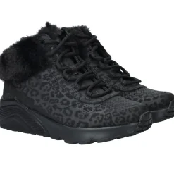 Skechers Uno Lite Veterboots Zwart Meisjes
