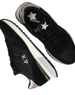 SUN68 Stargirl glitter logo Sneakers Zwart Dames